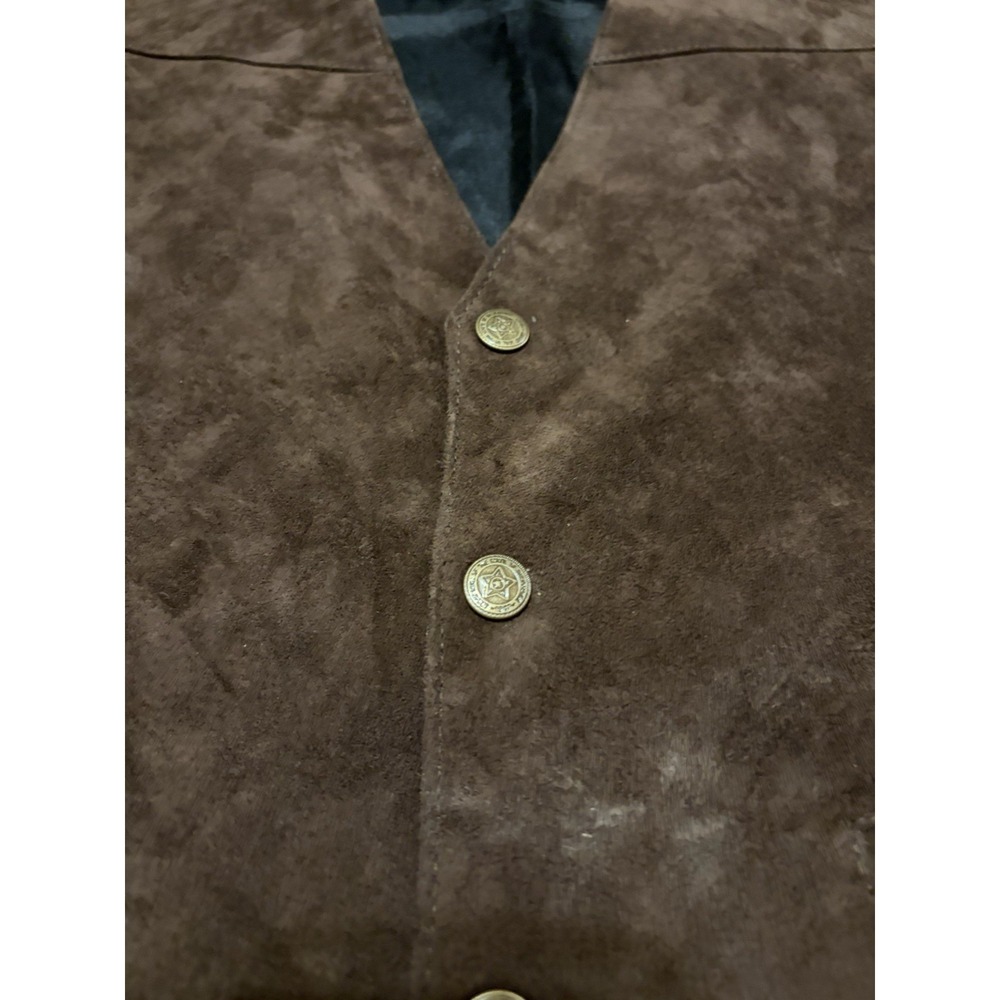Scully Vest Mens Brown Suede Leather Western Waistcoat Cowboy Style XL EUC USA - Picture 3 of 7